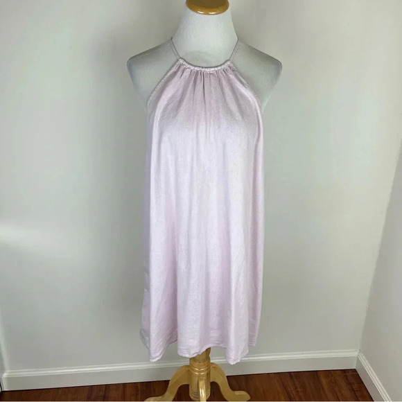 Aritzia Babaton Ban Linen A-Line Mini Dress in Halo Pink B31 - Picture 3 of 5